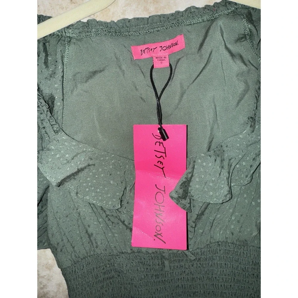NEW Betsey Johnson Women's Ruffled Dot Jacquard Mini Summer Spring Dress Size S - Picture 7 of 10